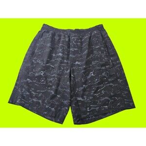 LULULEMON Men's M Lined Stretch Waist‎ Drawstring Athletic 10" Shorts Black